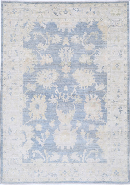 New Traditional Oushak Hand Knotted Wool Rug - 6'2" x 9'9" 6' 2" x 9' 9" (188 x 297) / Grey / Wool