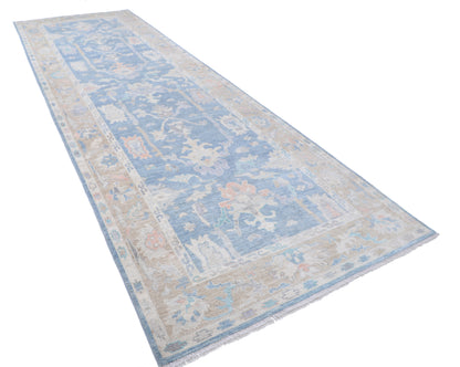 New Traditional Oushak Hand Knotted Wool Rug - 5'2" x 16'1" 5' 2" x 16' 1" (157 x 490) / Blue / Wool