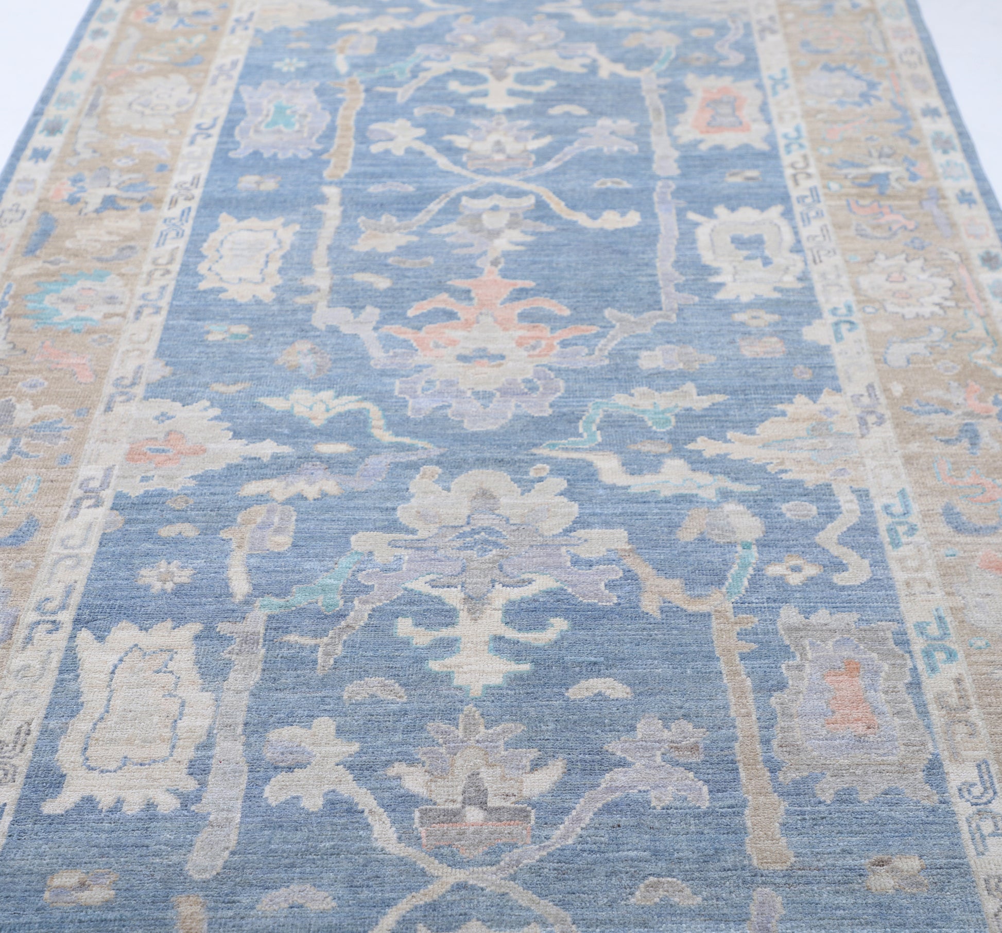 New Traditional Oushak Hand Knotted Wool Rug - 5'2" x 16'1" 5' 2" x 16' 1" (157 x 490) / Blue / Wool