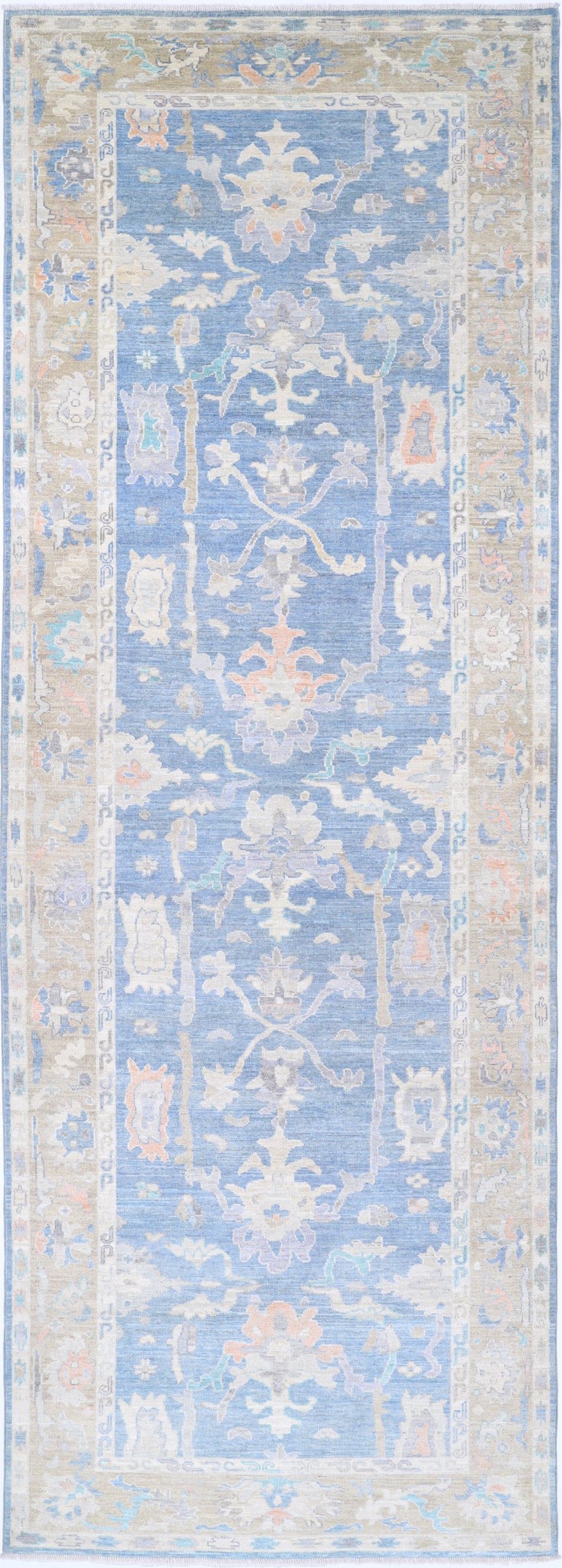 New Traditional Oushak Hand Knotted Wool Rug - 5'2" x 16'1" 5' 2" x 16' 1" (157 x 490) / Blue / Wool