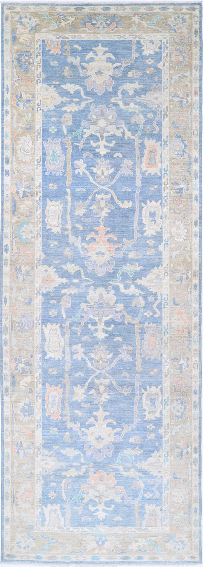 New Traditional Oushak Hand Knotted Wool Rug - 5'2" x 16'1" 5' 2" x 16' 1" (157 x 490) / Blue / Wool