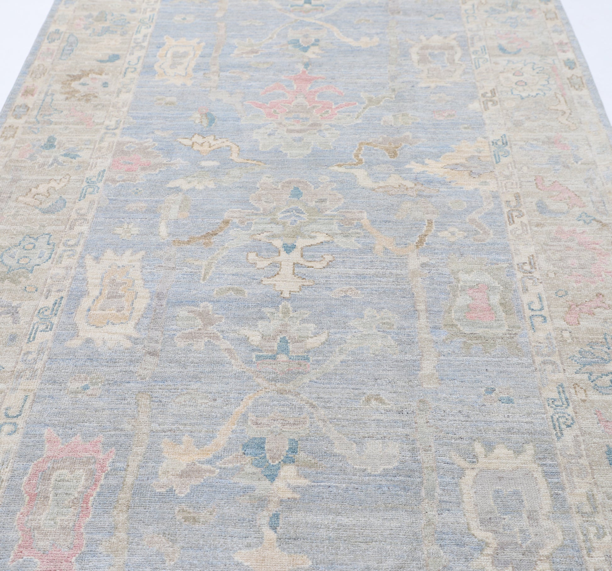 New Traditional Oushak Hand Knotted Wool Rug - 5'3" x 16'0" 5' 3" x 16' 0" (160 x 488) / Grey / Wool