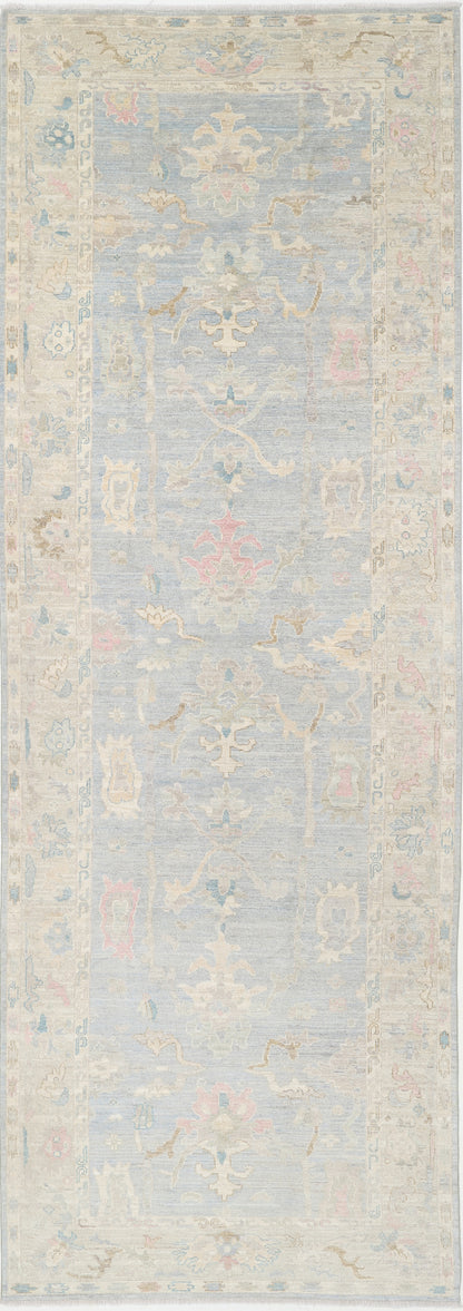 New Traditional Oushak Hand Knotted Wool Rug - 5'3" x 16'0" 5' 3" x 16' 0" (160 x 488) / Grey / Wool