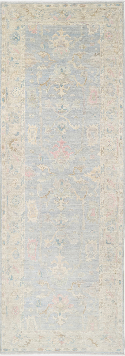 New Traditional Oushak Hand Knotted Wool Rug - 5'3" x 16'0" 5' 3" x 16' 0" (160 x 488) / Grey / Wool