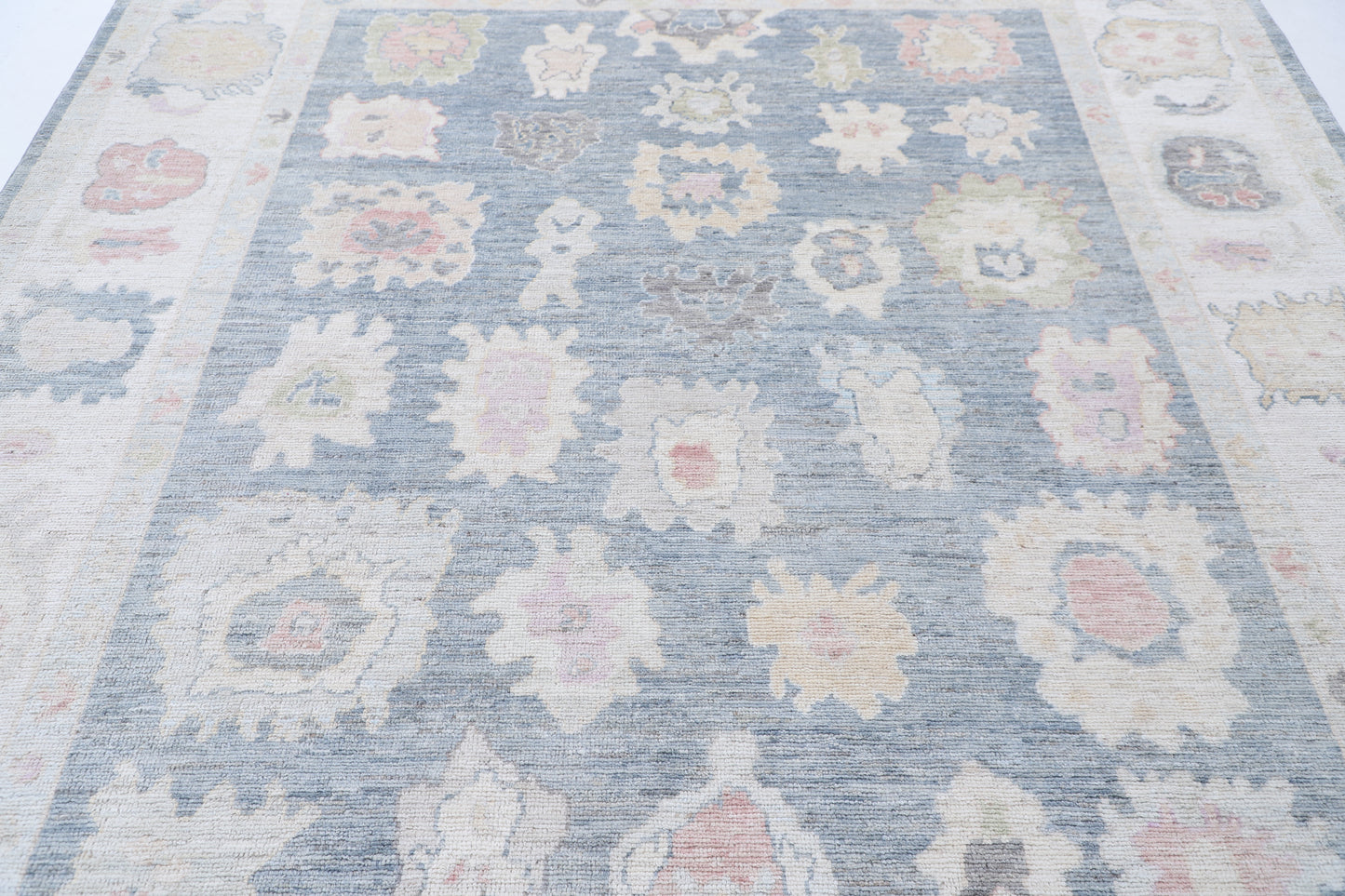 New Traditional Oushak Hand Knotted Wool Rug - 8'4" x 9'11" 8' 4" x 9' 11" (254 x 302) / Grey / Wool