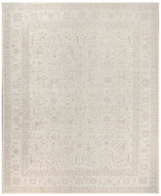 New Traditional Serenity Hand Knotted Wool Rug - 12'0'' x 14'11'' 12' 0" x 14' 11" (366 x 455) / Beige / Wool