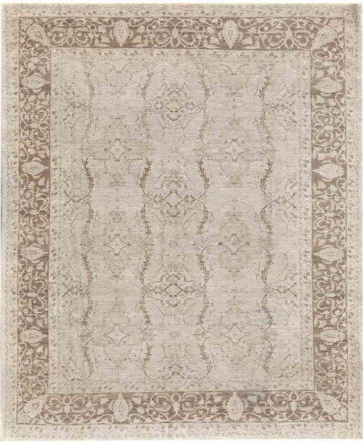 New Traditional Serenity Hand Knotted Wool Rug - 8'1'' x 9'9'' 8' 1" x 9' 9" (246 x 297) / Ivory / Wool