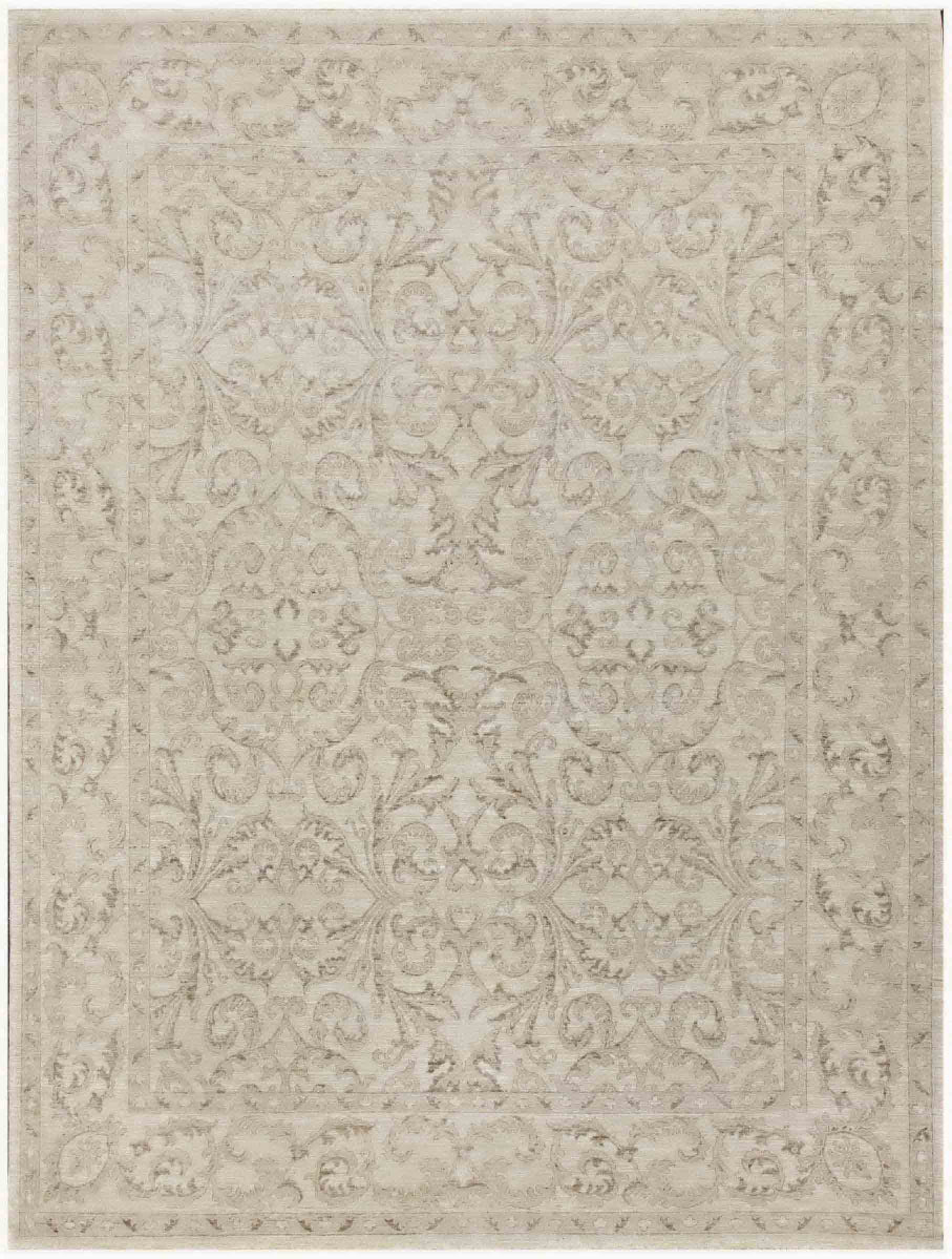 New Traditional Serenity Hand Knotted Wool Rug - 9'1'' x 11'10'' 9' 1" x 11' 10" (277 x 361) / Ivory / Wool