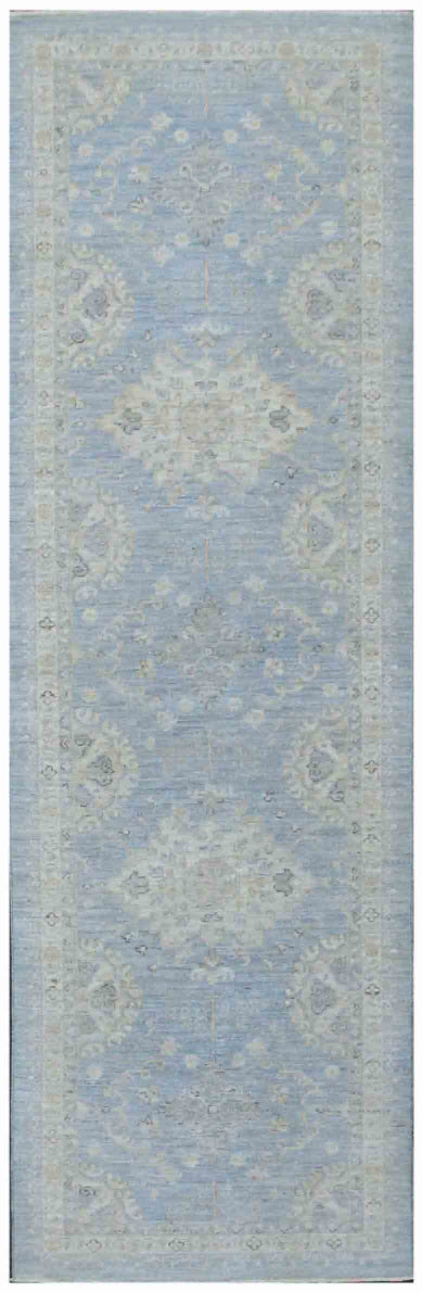 New Traditional Serenity Hand Knotted Wool Rug - 3'0'' x 8'0'' 3' 0" x 8' 0" (91 x 244) / Grey / Wool