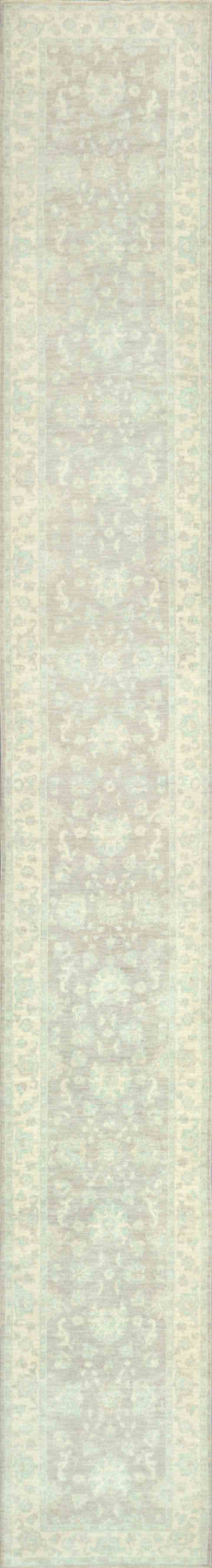 New Traditional Serenity Hand Knotted Wool Rug - 2'8'' x 19'9'' 2' 8" x 19' 9" (81 x 602) / Grey / Wool