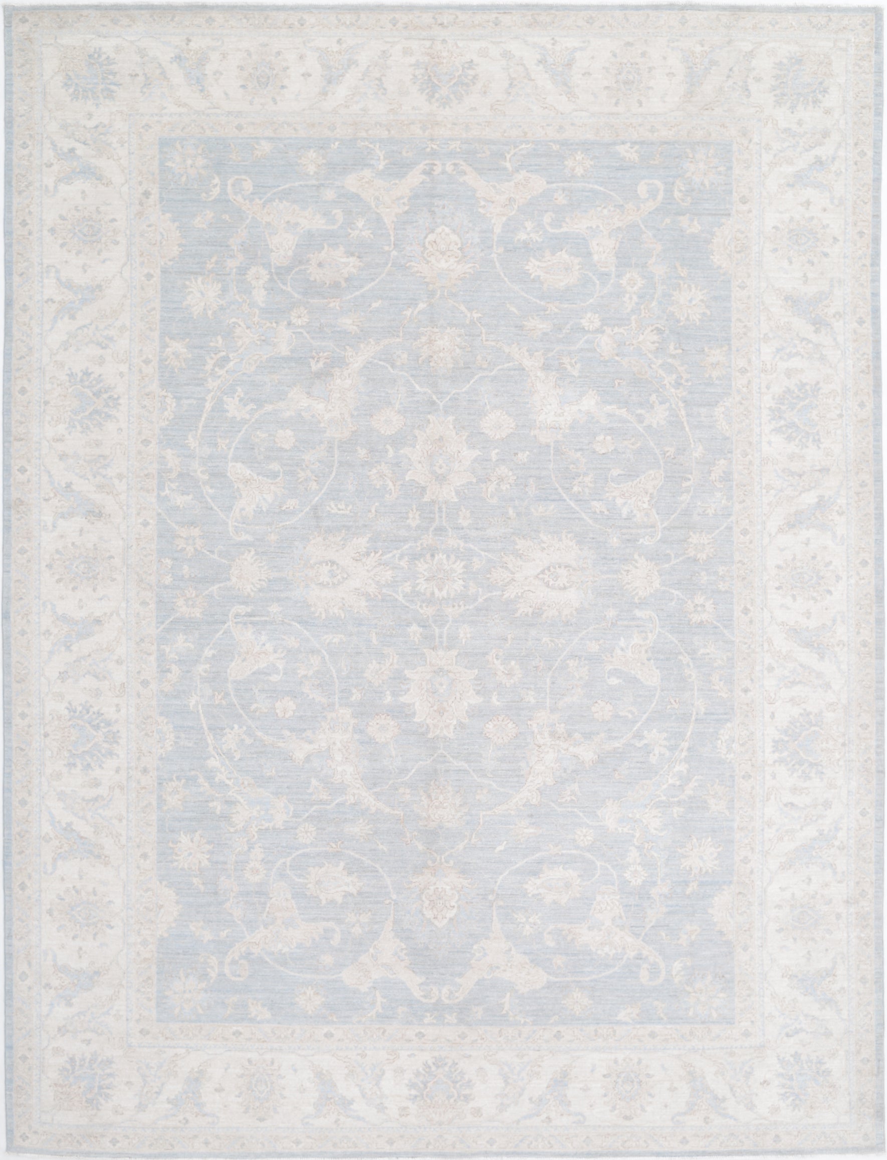 New Traditional Serenity Hand Knotted Wool Rug - 8'11'' x 11'8'' 8' 11" x 11' 8" (272 x 356) / Grey / Wool