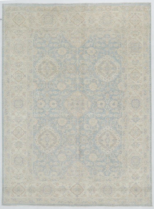 New Traditional Serenity Hand Knotted Wool Rug - 6'2'' x 8'4'' 6' 2" x 8' 4" (188 x 254) / Blue / Wool