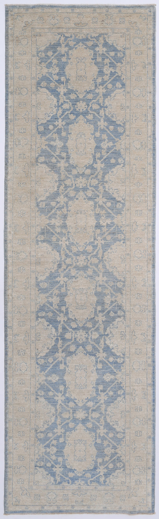 New Traditional Serenity Hand Knotted Wool Rug - 3'1'' x 10'8'' 3' 1" x 10' 8" (94 x 325) / Blue / Wool