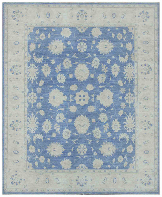 New Traditional Serenity Hand Knotted Wool Rug - 7'11'' x 9'6'' 7' 11" x 9' 6" (241 x 290) / Blue / Wool