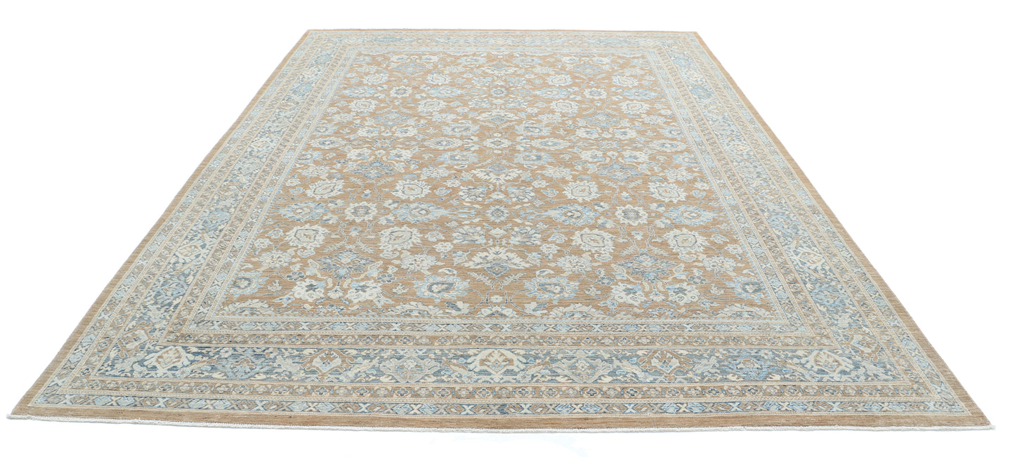 New Traditional Serenity Hand Knotted Wool Rug - 8'8'' x 11'7'' 8' 8" x 11' 7" (264 x 353) / Brown / Wool