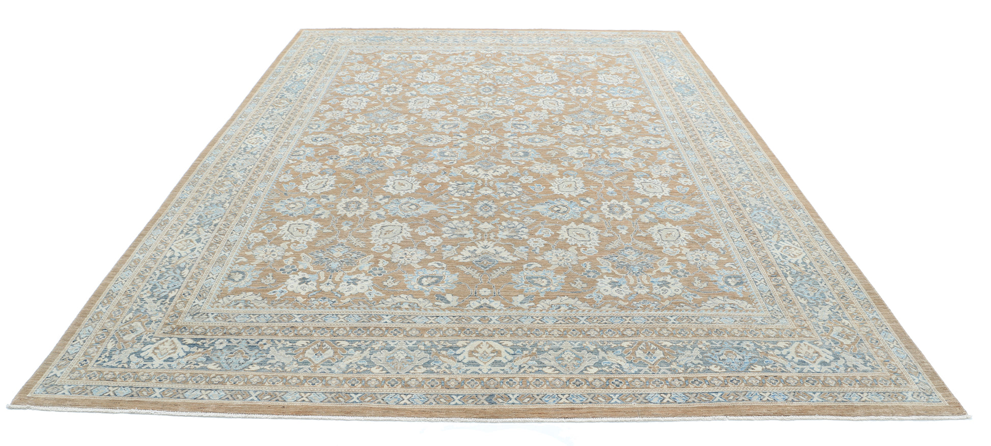 New Traditional Serenity Hand Knotted Wool Rug - 8'8'' x 11'7'' 8' 8" x 11' 7" (264 x 353) / Brown / Wool