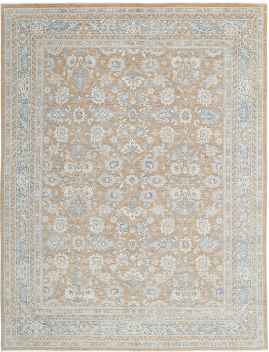 New Traditional Serenity Hand Knotted Wool Rug - 8'8'' x 11'7'' 8' 8" x 11' 7" (264 x 353) / Brown / Wool