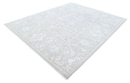 New Traditional Serenity Hand Knotted Wool Rug - 7'11'' x 9'9'' 7' 11" x 9' 9" (241 x 297) / Grey / Wool