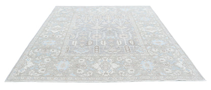 New Traditional Serenity Hand Knotted Wool Rug - 7'11'' x 9'9'' 7' 11" x 9' 9" (241 x 297) / Grey / Wool