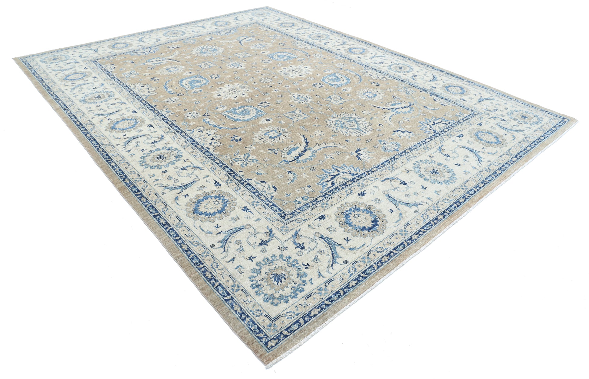 New Traditional Serenity Hand Knotted Wool Rug - 9'2'' x 11'8'' 9' 2" x 11' 8" (279 x 356) / Taupe / Wool