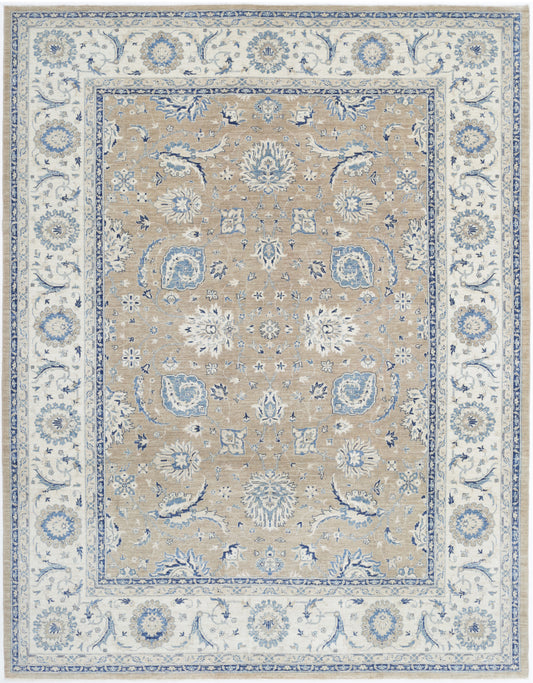 New Traditional Serenity Hand Knotted Wool Rug - 9'2'' x 11'8'' 9' 2" x 11' 8" (279 x 356) / Taupe / Wool