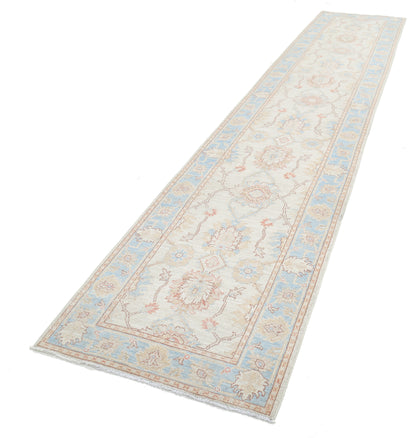 New Traditional Serenity Hand Knotted Wool Rug - 3'1'' x 15'9'' 3' 1" x 15' 9" (94 x 480) / Ivory / Wool