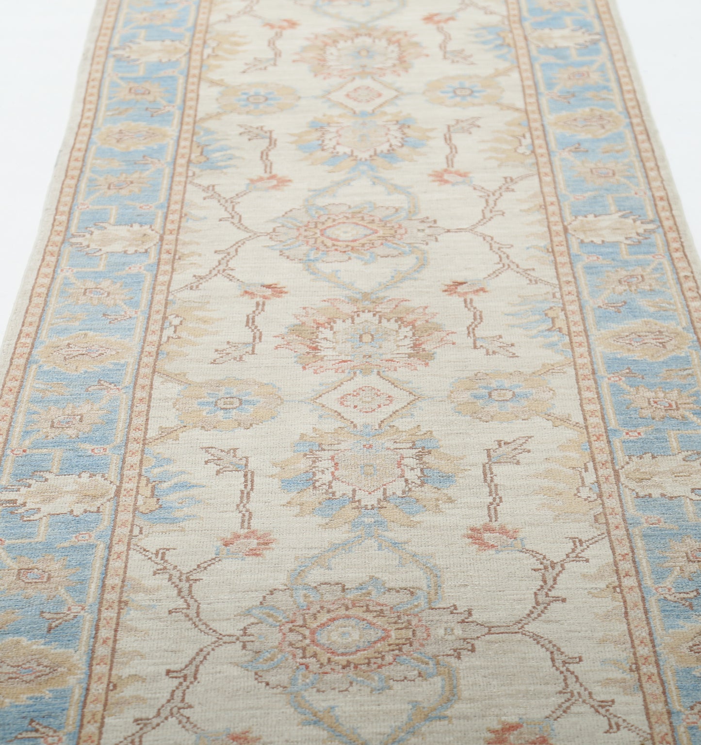 New Traditional Serenity Hand Knotted Wool Rug - 3'1'' x 15'9'' 3' 1" x 15' 9" (94 x 480) / Ivory / Wool