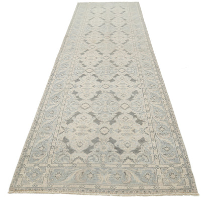 New Traditional Serenity Hand Knotted Wool Rug - 3'10'' x 13'7'' 3' 10" x 13' 7" (117 x 414) / Grey / Wool