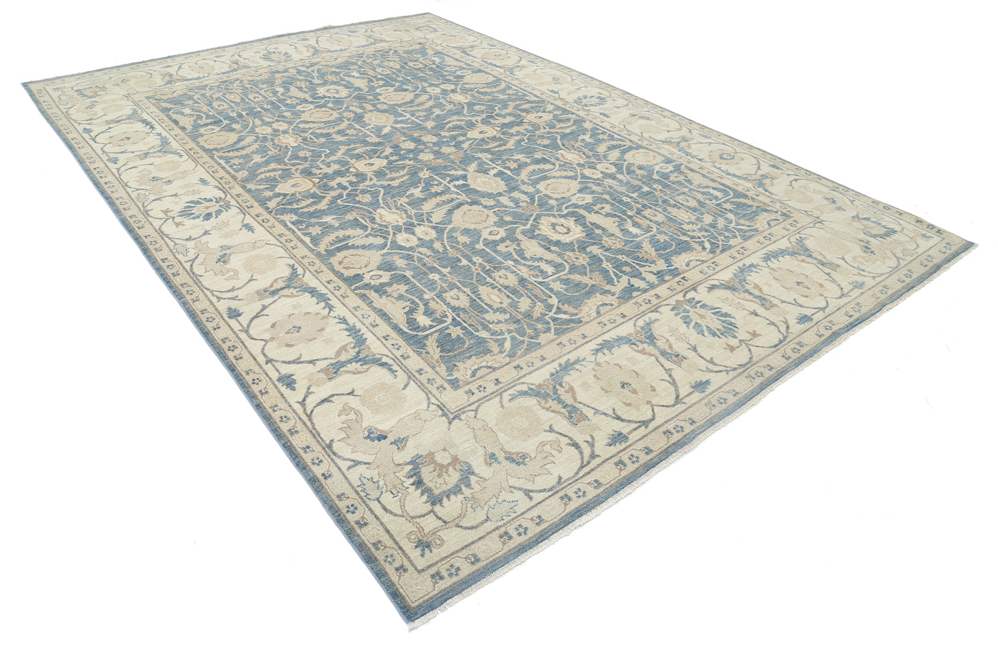 New Traditional Serenity Hand Knotted Wool Rug - 8'8'' x 12'4'' 8' 8" x 12' 4" (264 x 376) / Blue / Wool