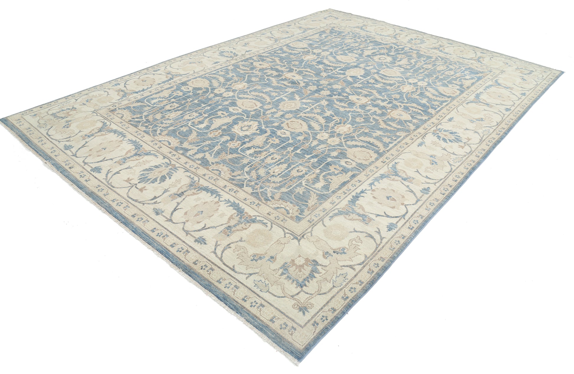 New Traditional Serenity Hand Knotted Wool Rug - 8'8'' x 12'4'' 8' 8" x 12' 4" (264 x 376) / Blue / Wool