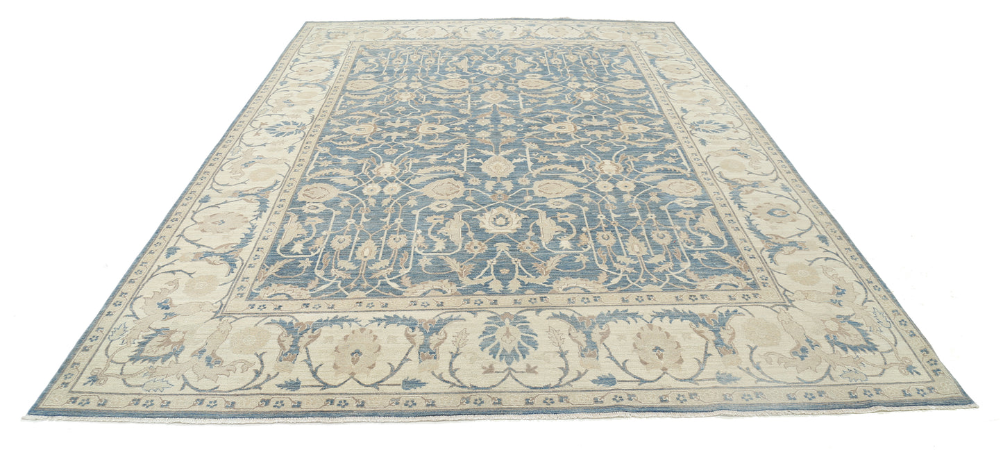 New Traditional Serenity Hand Knotted Wool Rug - 8'8'' x 12'4'' 8' 8" x 12' 4" (264 x 376) / Blue / Wool