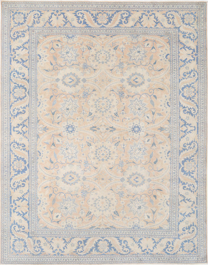 New Traditional Serenity Hand Knotted Wool Rug - 9'9'' x 12'6'' 9' 9" x 12' 6" (297 x 381) / Peach / Wool