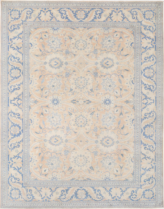 New Traditional Serenity Hand Knotted Wool Rug - 9'9'' x 12'6'' 9' 9" x 12' 6" (297 x 381) / Peach / Wool