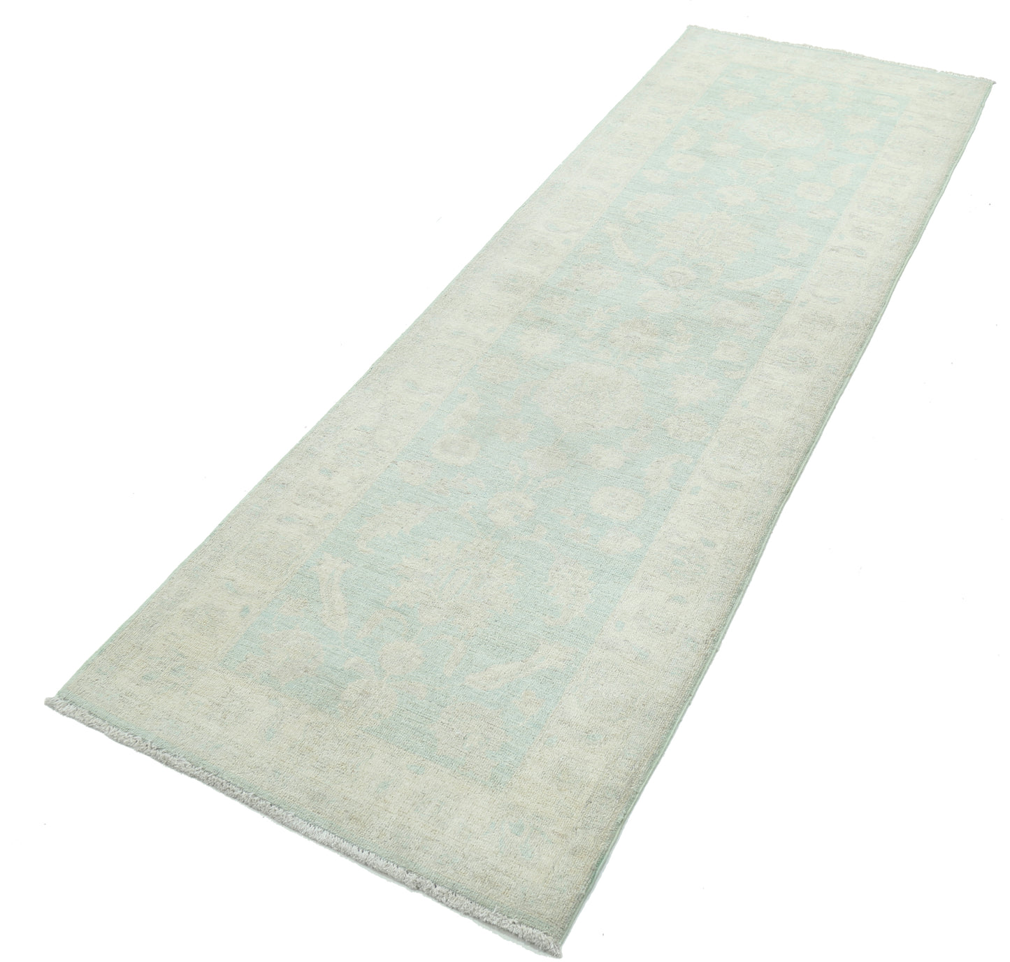 New Traditional Serenity Hand Knotted Wool Rug - 2'7'' x 8'0'' 2' 7" x 8' 0" (79 x 244) / Green / Wool