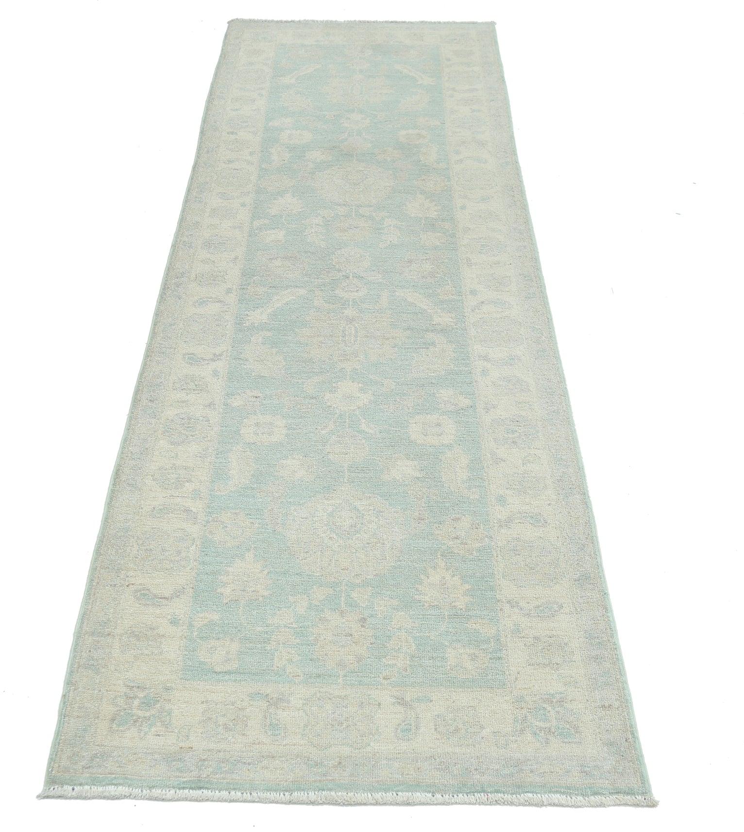 New Traditional Serenity Hand Knotted Wool Rug - 2'7'' x 8'0'' 2' 7" x 8' 0" (79 x 244) / Green / Wool