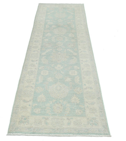 New Traditional Serenity Hand Knotted Wool Rug - 2'7'' x 8'0'' 2' 7" x 8' 0" (79 x 244) / Green / Wool