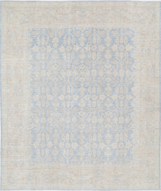 New Traditional Serenity Hand Knotted Wool Rug - 7'11'' x 9'5'' 7' 11" x 9' 5" (241 x 287) / Blue / Wool