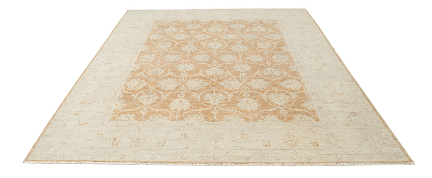 New Traditional Serenity Hand Knotted Wool Rug - 7'10'' x 9'5'' 7' 10" x 9' 5" (239 x 287) / Orange / Wool