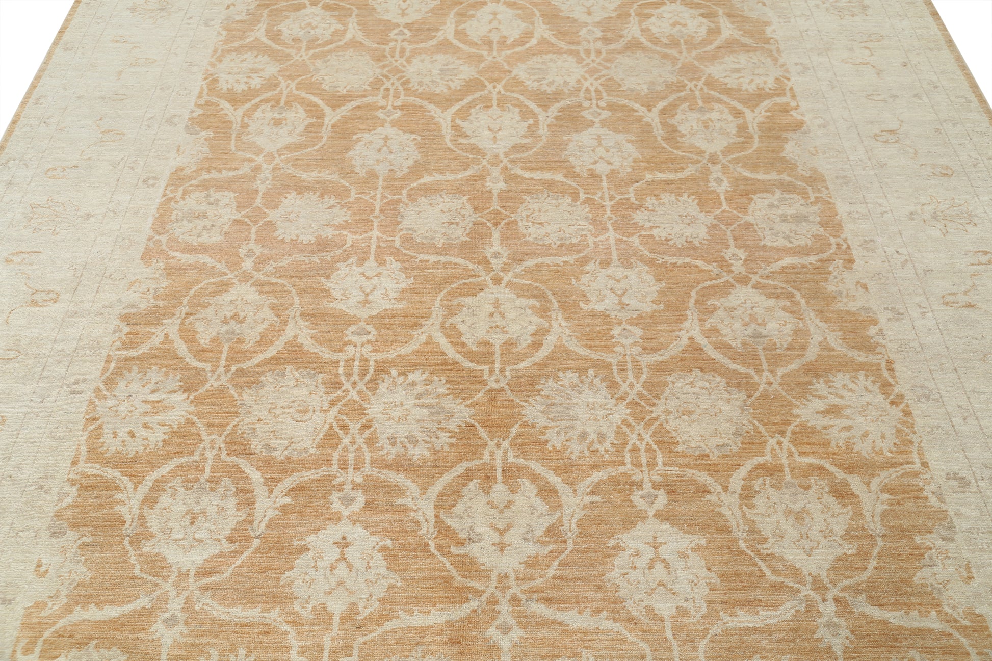 New Traditional Serenity Hand Knotted Wool Rug - 7'10'' x 9'5'' 7' 10" x 9' 5" (239 x 287) / Orange / Wool