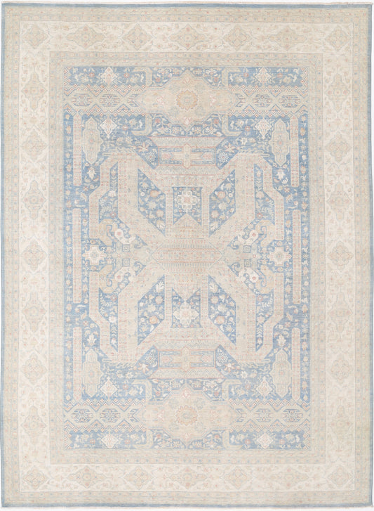 New Traditional Serenity Hand Knotted Wool Rug - 10'0'' x 13'4'' 10' 0" x 13' 4" (305 x 406) / Blue / Wool