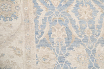 New Traditional Serenity Hand Knotted Wool Rug - 9'9'' x 12'5'' 9' 9" x 12' 5" (297 x 378) / Blue / Wool