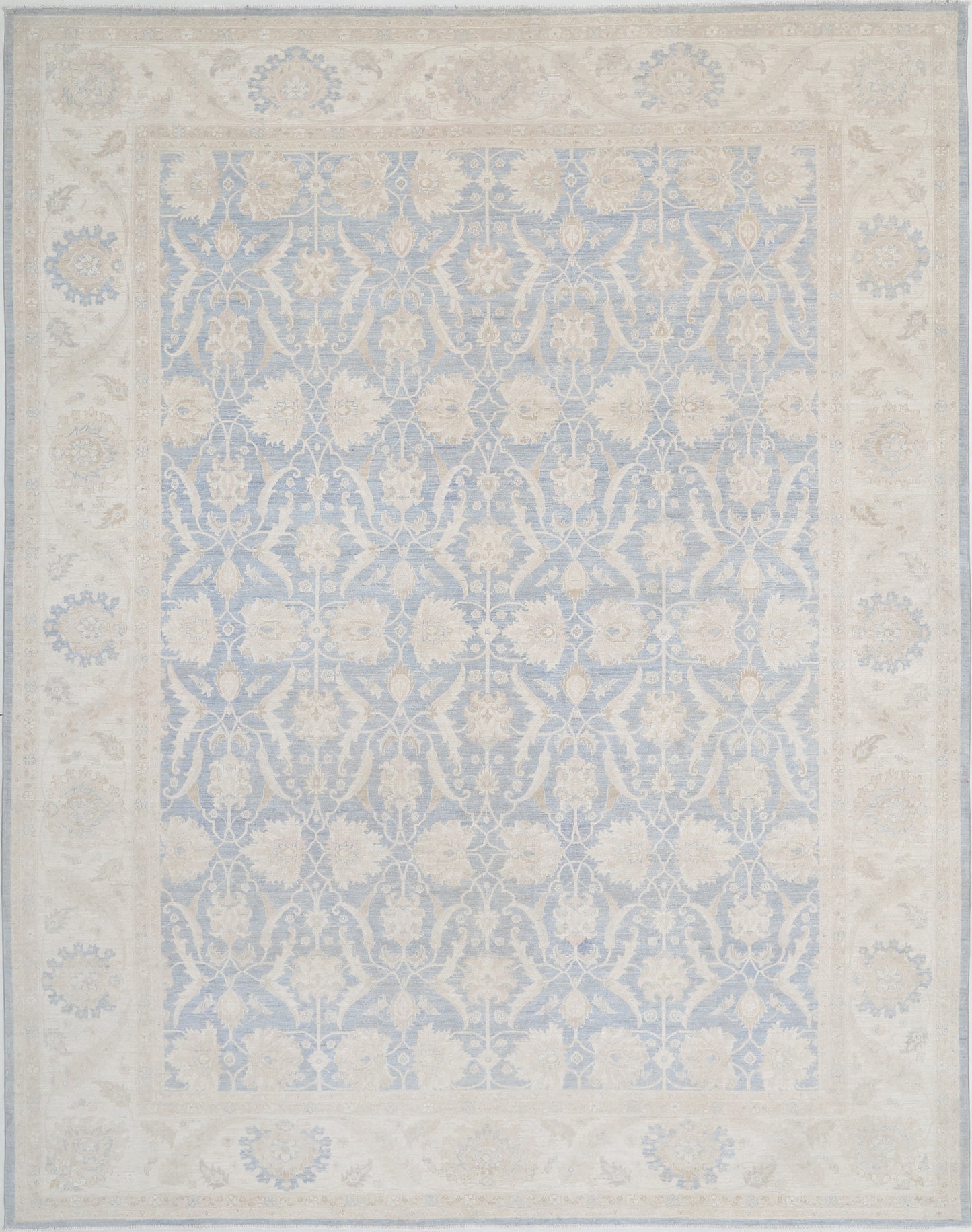 New Traditional Serenity Hand Knotted Wool Rug - 9'9'' x 12'5'' 9' 9" x 12' 5" (297 x 378) / Blue / Wool