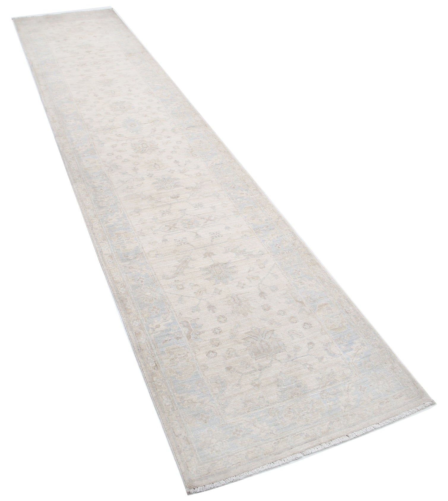 New Traditional Serenity Hand Knotted Wool Rug - 2'6'' x 12'1'' 2' 6" x 12' 1" (76 x 368) / Ivory / Wool