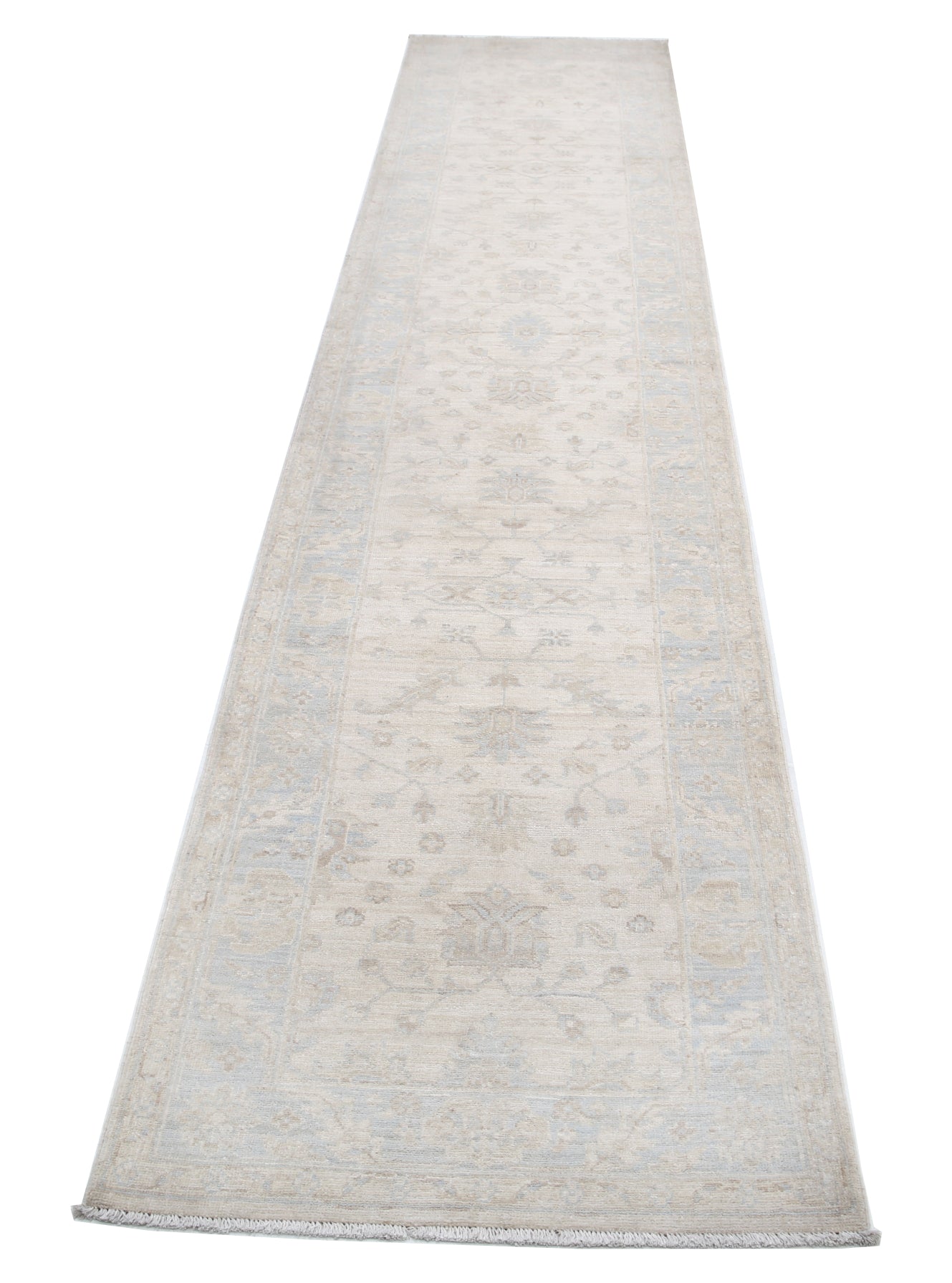 New Traditional Serenity Hand Knotted Wool Rug - 2'6'' x 12'1'' 2' 6" x 12' 1" (76 x 368) / Ivory / Wool