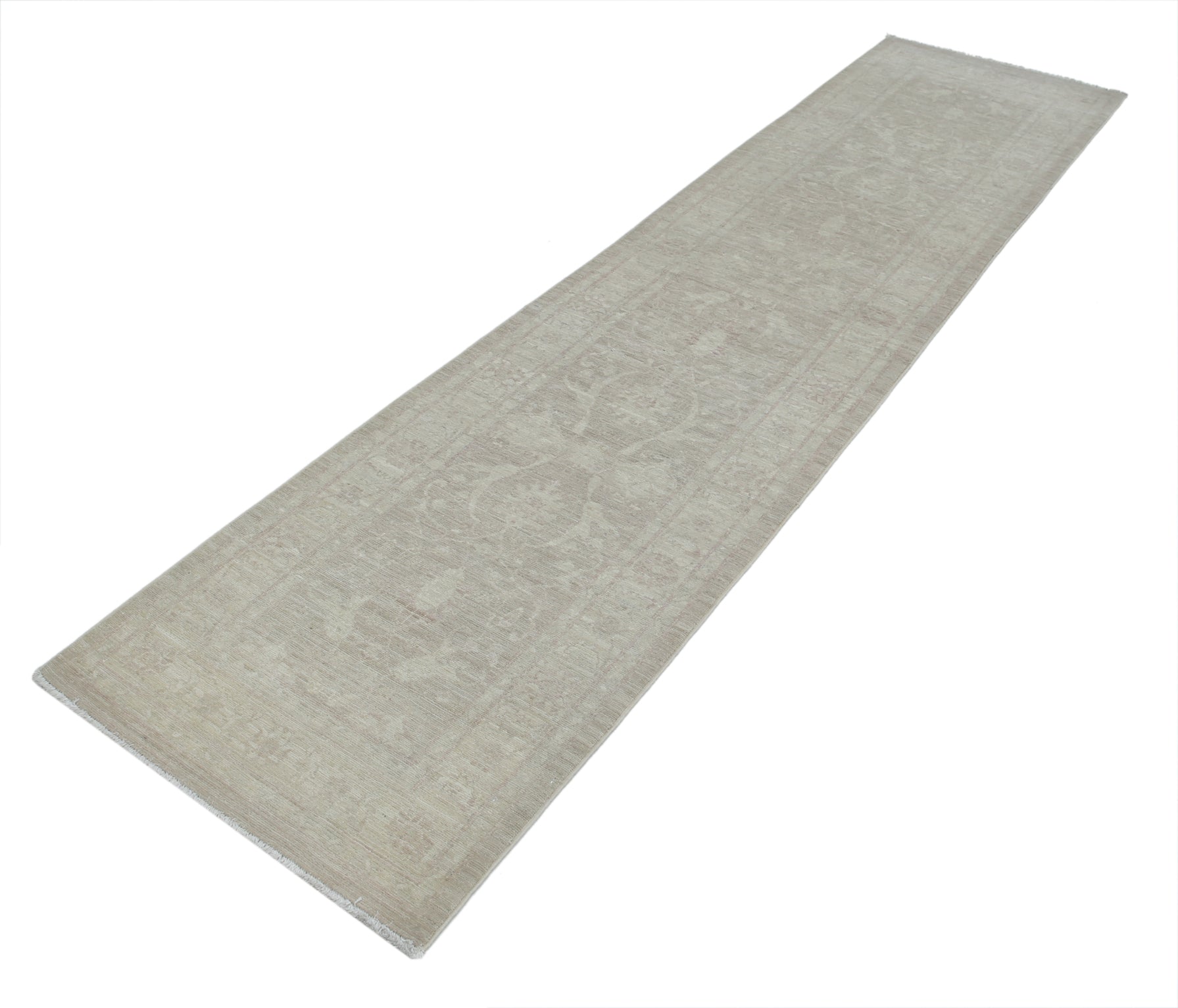 New Traditional Serenity Hand Knotted Wool Rug - 2'4'' x 9'7'' 2' 4" x 9' 7" (71 x 292) / Taupe / Wool