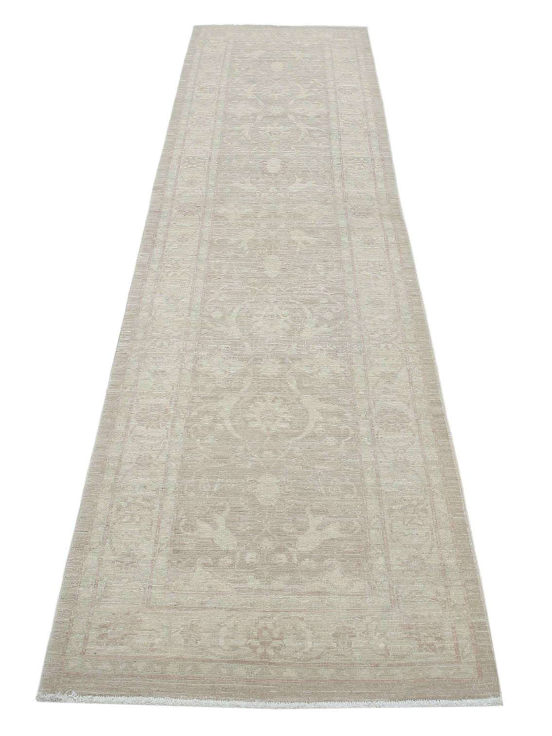 New Traditional Serenity Hand Knotted Wool Rug - 2'4'' x 9'7'' 2' 4" x 9' 7" (71 x 292) / Taupe / Wool