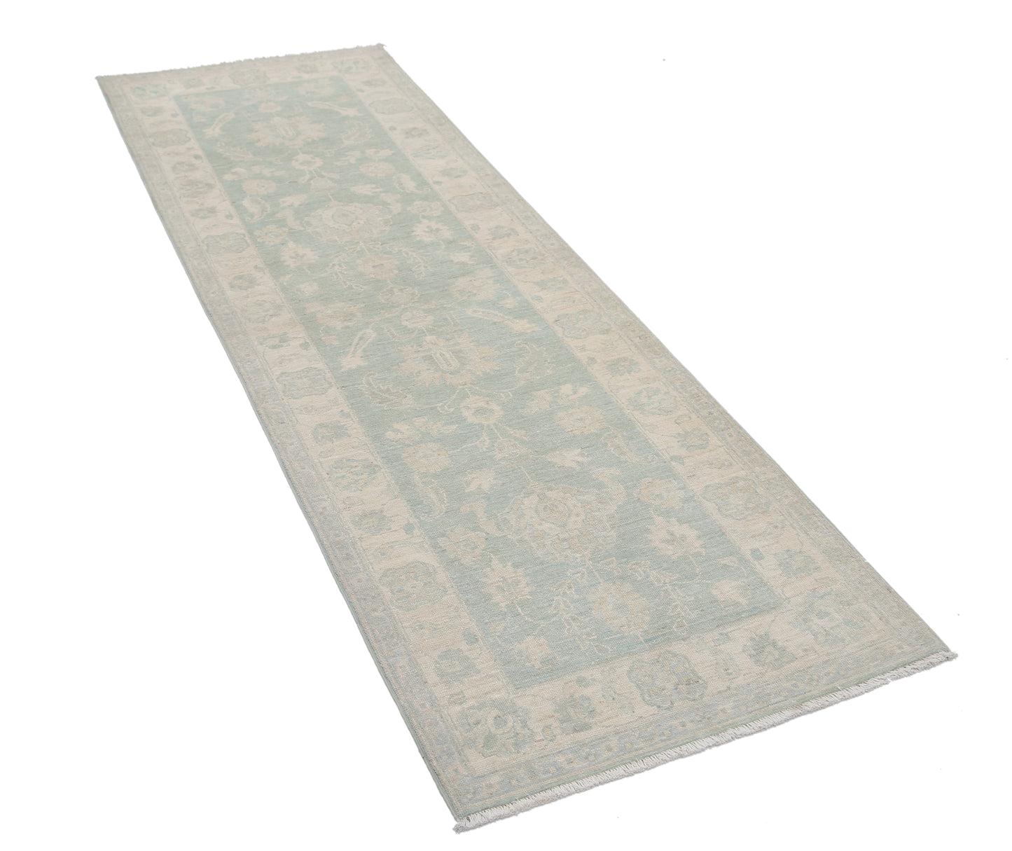 New Traditional Serenity Hand Knotted Wool Rug - 2'7'' x 7'7'' 2' 7" x 7' 7" (79 x 231) / Green / Wool