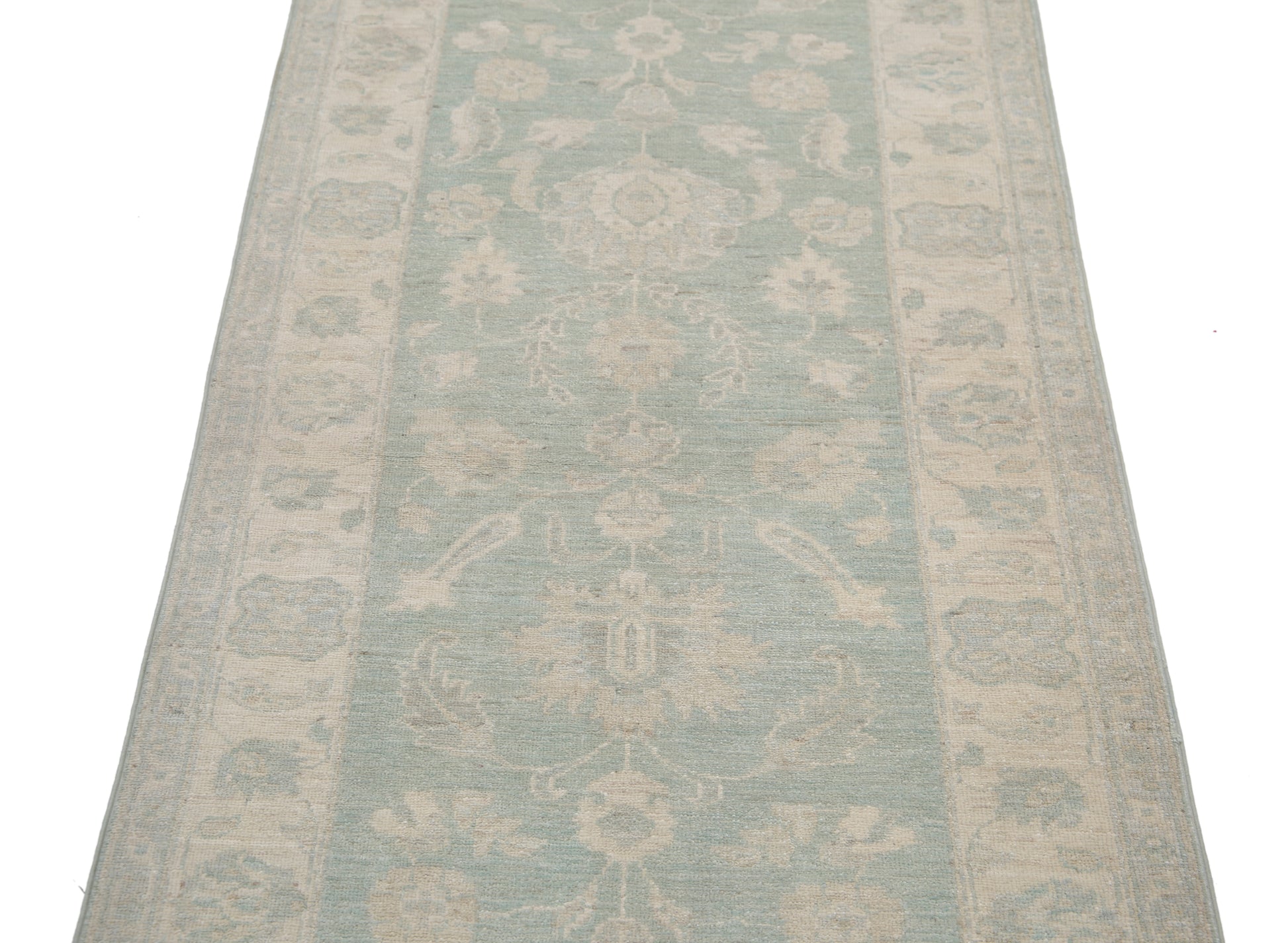 New Traditional Serenity Hand Knotted Wool Rug - 2'7'' x 7'7'' 2' 7" x 7' 7" (79 x 231) / Green / Wool