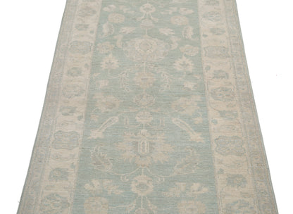 New Traditional Serenity Hand Knotted Wool Rug - 2'7'' x 7'7'' 2' 7" x 7' 7" (79 x 231) / Green / Wool