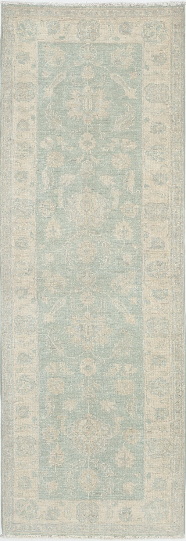 New Traditional Serenity Hand Knotted Wool Rug - 2'7'' x 7'7'' 2' 7" x 7' 7" (79 x 231) / Green / Wool